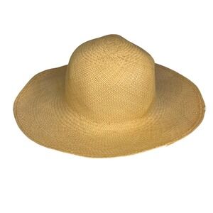 Ecua-Andino Wide Brim Straw Hat Sun Protection Handmade Medium